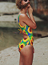 Women's Tank Style Suit - Sunflower Print